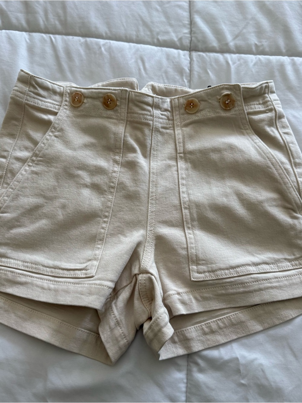 Anthropologie cream Pilcro The Kit cotton shorts size 26 - Picture 3 of 3